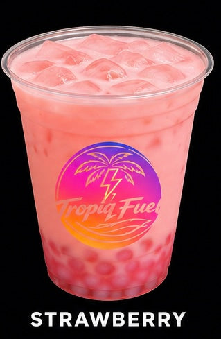 Strawberry Bubble Tea with Boba